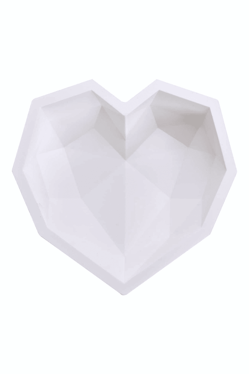 Large Geo Heart Mold in White | Fancy Sprinkles
