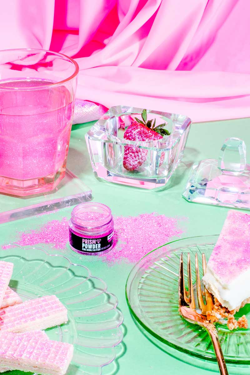Pink Edible Glitter For Drinks and Food | Pink Prism Powder